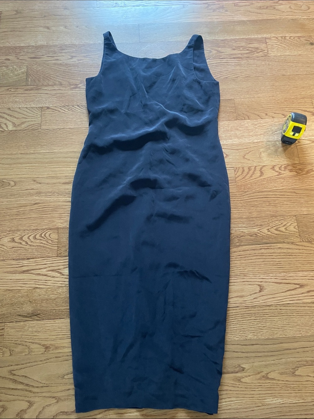 Silk- Ann Taylor Black Sleeveless Midi Sheath Dress